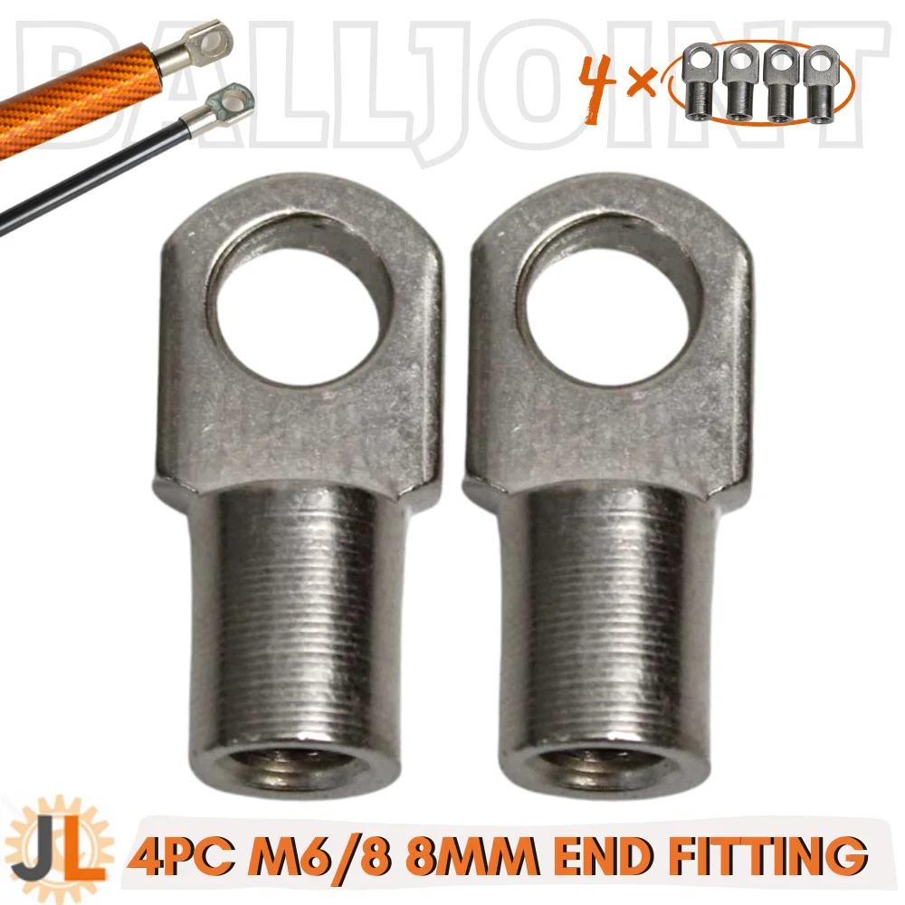 

M6/M8 Female Thread 10mm Gas Spring Strut Lift Support Ball Stud Socket Joint Bearing End Fitting Connectors Replacement Qty(4)