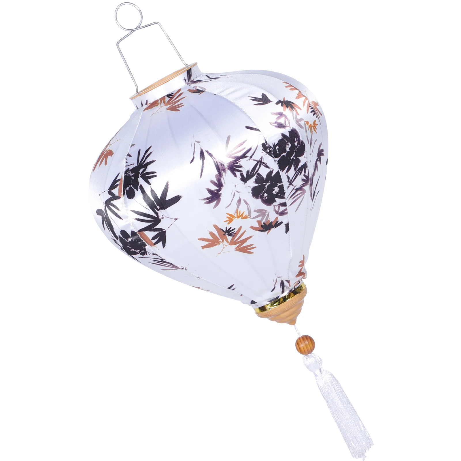 

Decorate Vintage 12 Inches Waterproof Satin Ornament Lantern Mid-autumn for Outdoor Metal Fabric