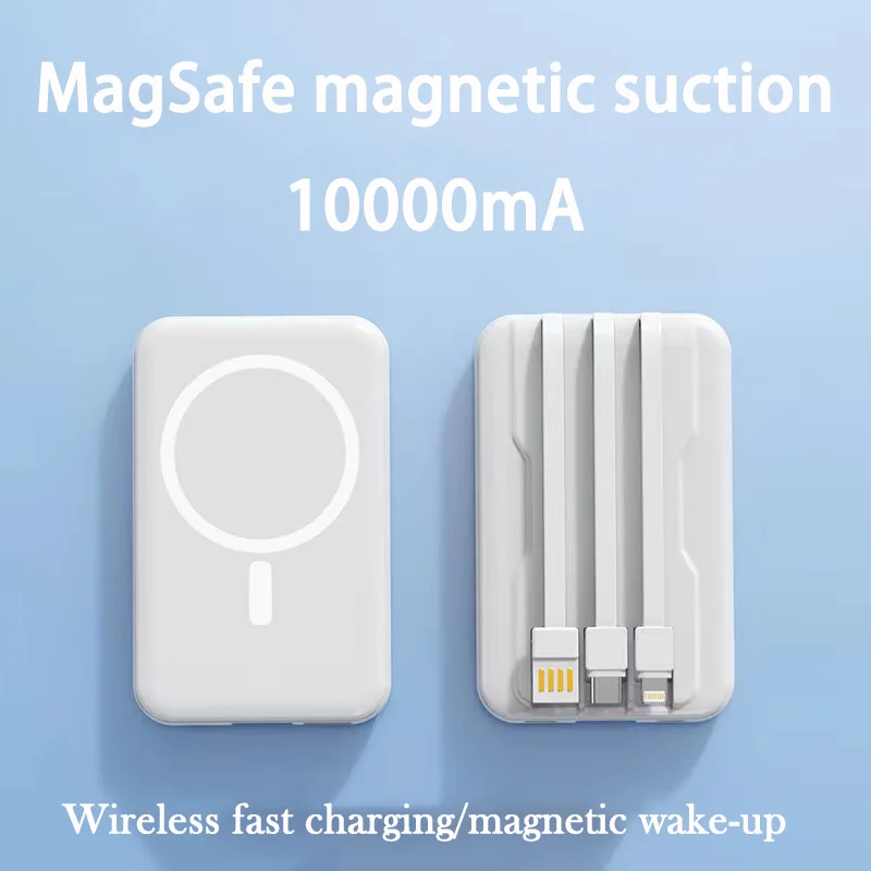 Magsafe Magnetic Wireless Power Bank 10000 Mah Viene Fornito Con La Condivisione Di Cavi Alimentatore Mobile Ultrasottile