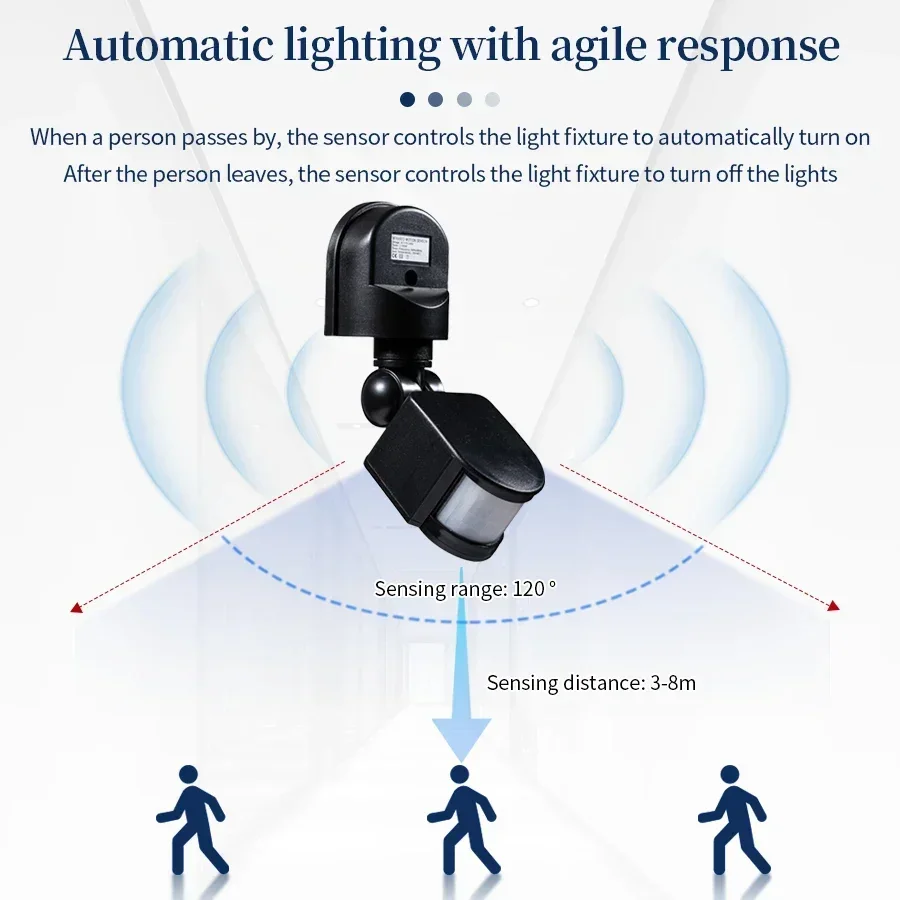 Motion Sensor PIR 220V 110V 12V Automatic Infrared Light Sensor Outdoor