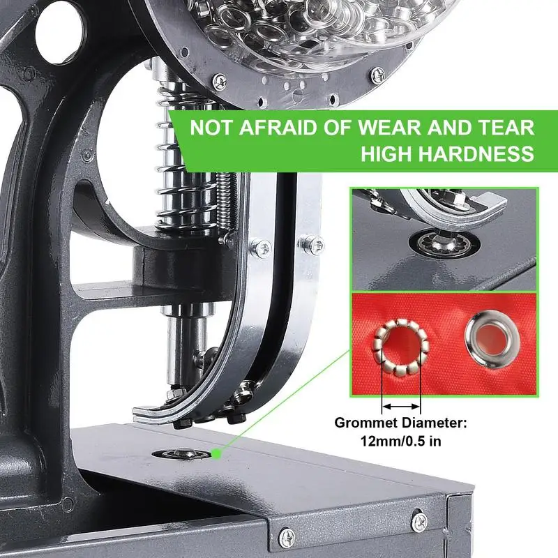 Hand Press Grommet Machine Heavy Duty Grommet Kit Multifunctional Hole Press Machine With 2000 Eyelets For Flag Belt Banner