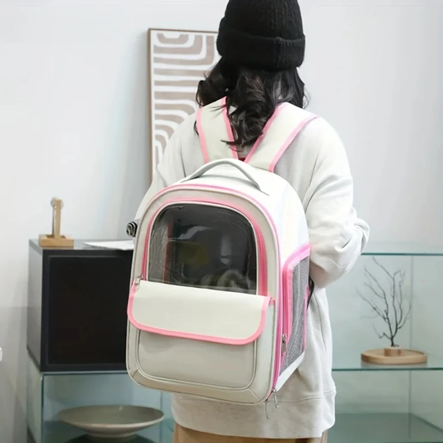 1PCS Pet Backpack Outdoor Large Cat Backpack Transparent Capsule Breathable Carrying Bag Backpack Cat And Dog Supplies 5
