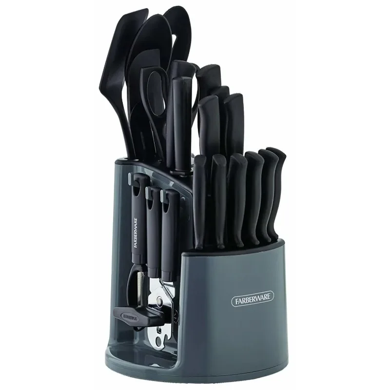

LISM Classic 30-piece Carousel Cutlery and Tool Set in Gray，kitchen knife set kitchen Knife