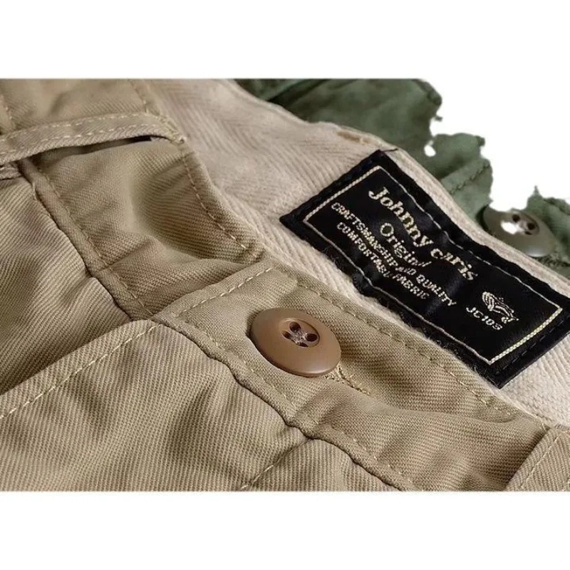 Summer Loose Casual Straight-leg Mid-pants Men's Five-point Overalls