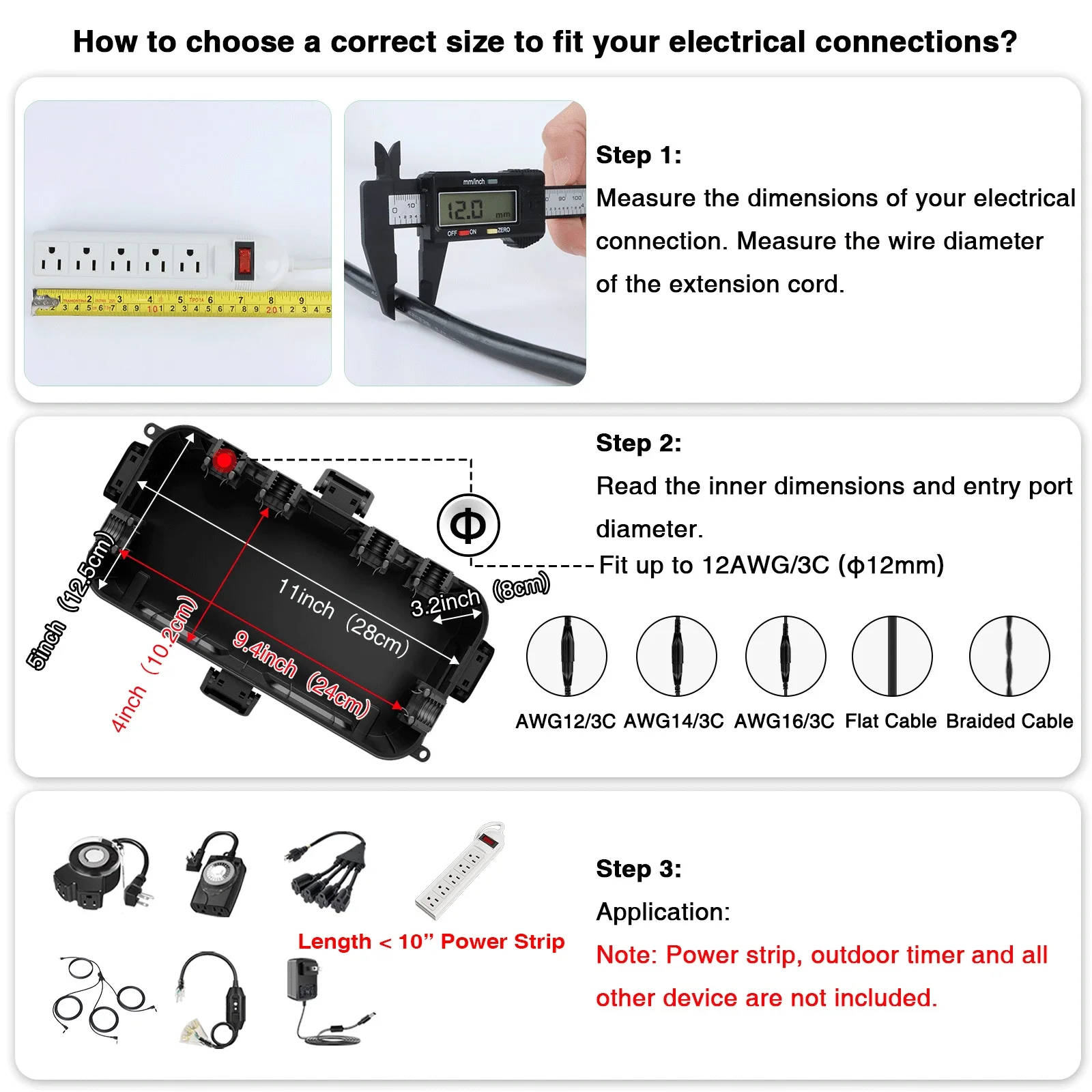 Waterproof Outdoor Electrical Box Weatherproof Connection Box for Protecting Plugs and Sockets 10 Color Options