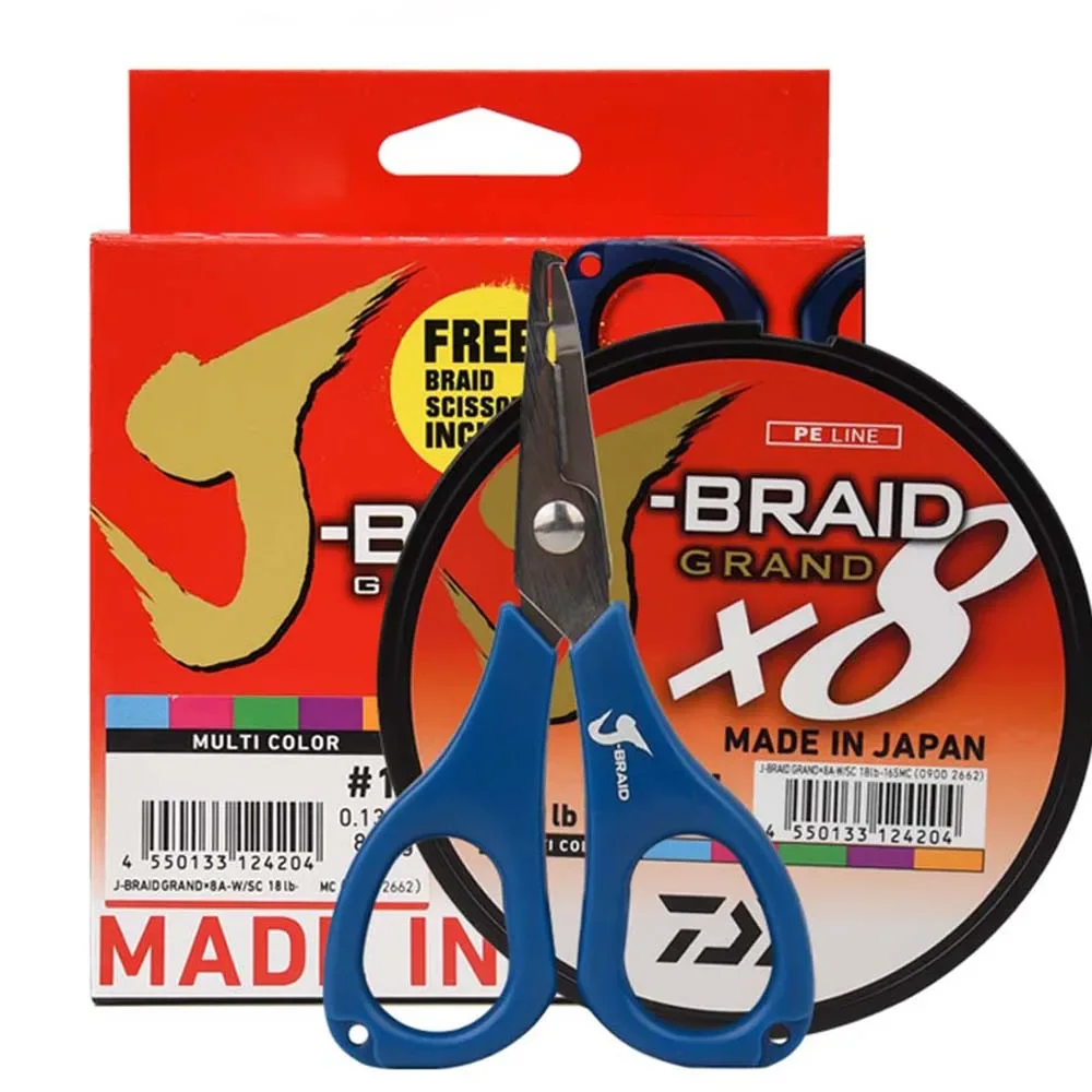 Daiwa Samurai In Braided Fishing Line Original X8 Braided DAIWA J-BRAID GRAND 8 Stands Fishing Line Japan Monofilament PE Free Braid Scissors Lure Pesca Carp 300m Daiwa Braided Fishing Fishing Lines - Foto 4