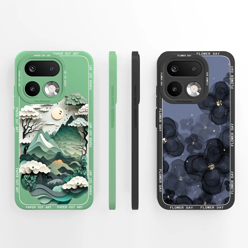 Lovely Cat Pattern Shockproof Full Coverage Liquid Silicone Phone Case