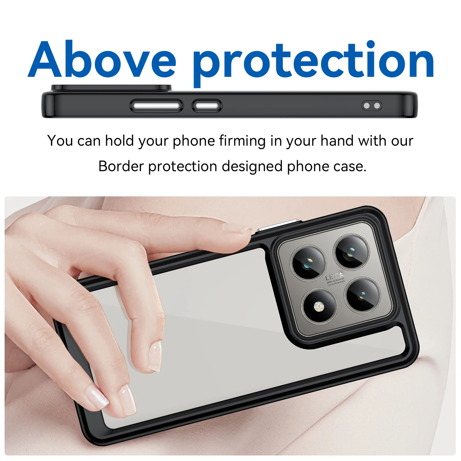 Hard Translucent Soft Frame Protective Phone Bumper Case Cover