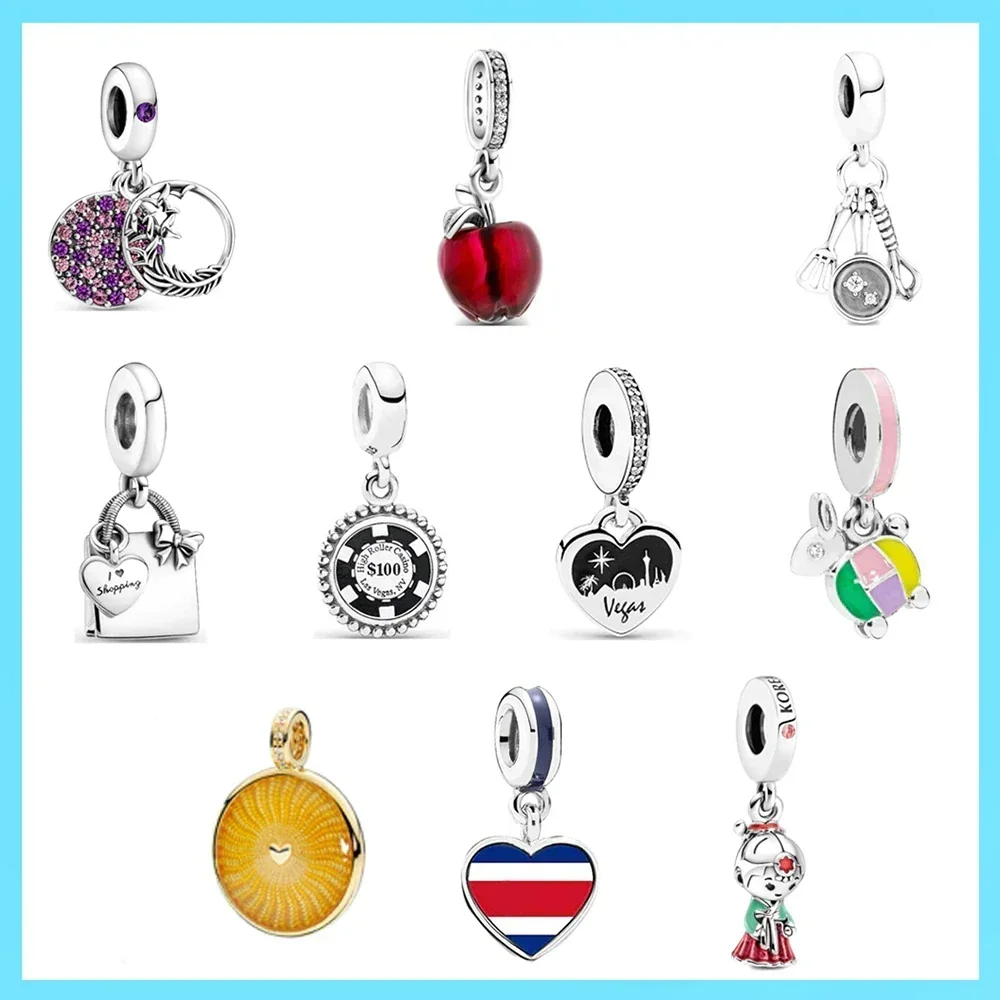 

100% 925 Sterling Silver Pan Fashion High Quality Dream Catcher Fashion Love Pendant Kitchenware Apple Bag Suitable For Bracelet