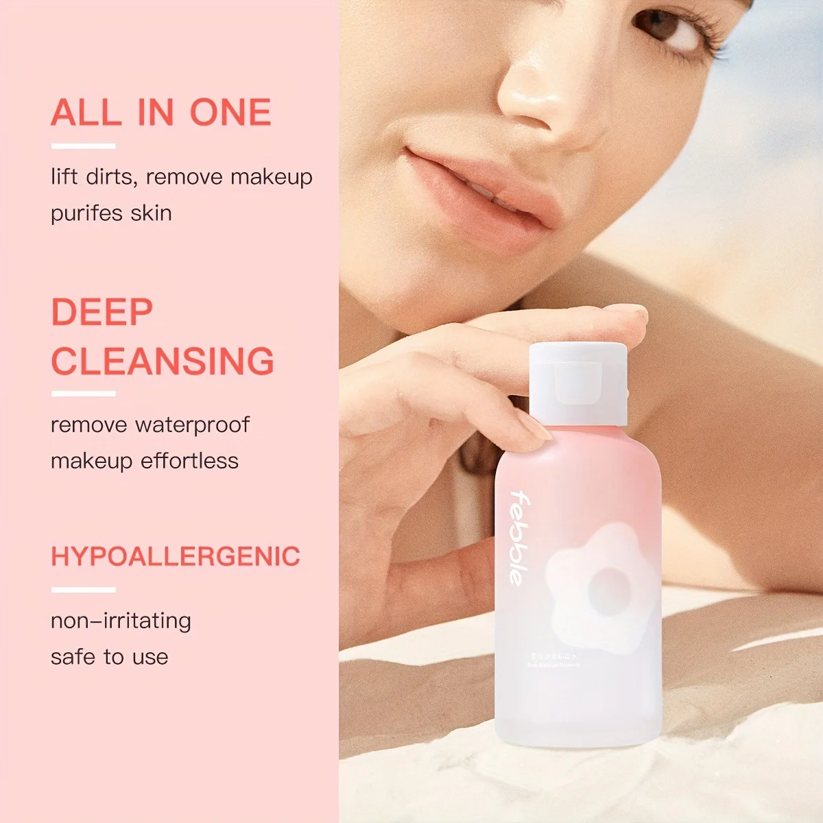 Description Picture 4 of itemGentle Makeup Remover Water Deep Cleansing Moisturizing Non Irritating Skin Care for All Face Types Sensitive Skin Friendly