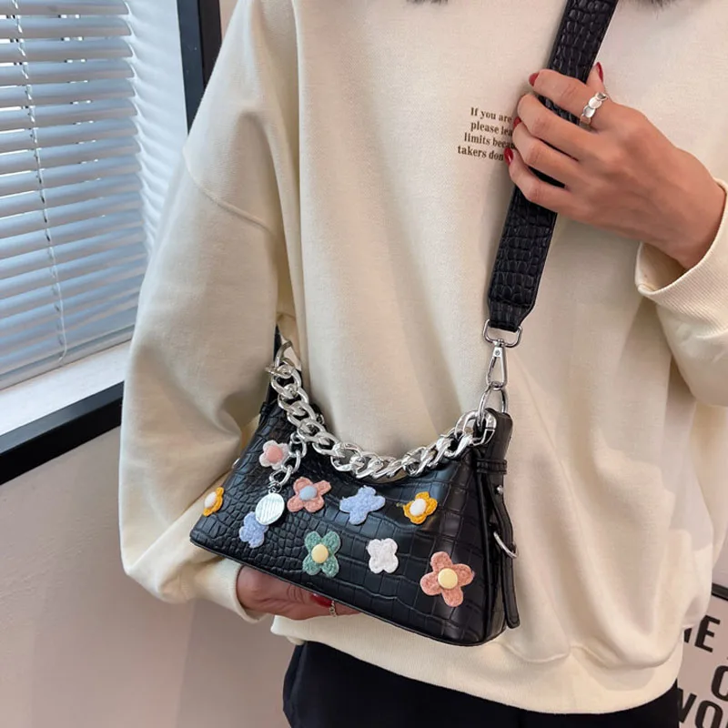 fashion shoulder bag for women leather Messenger Bag Flowers Bags for Girls Mini Coin Purse Beach Handbags