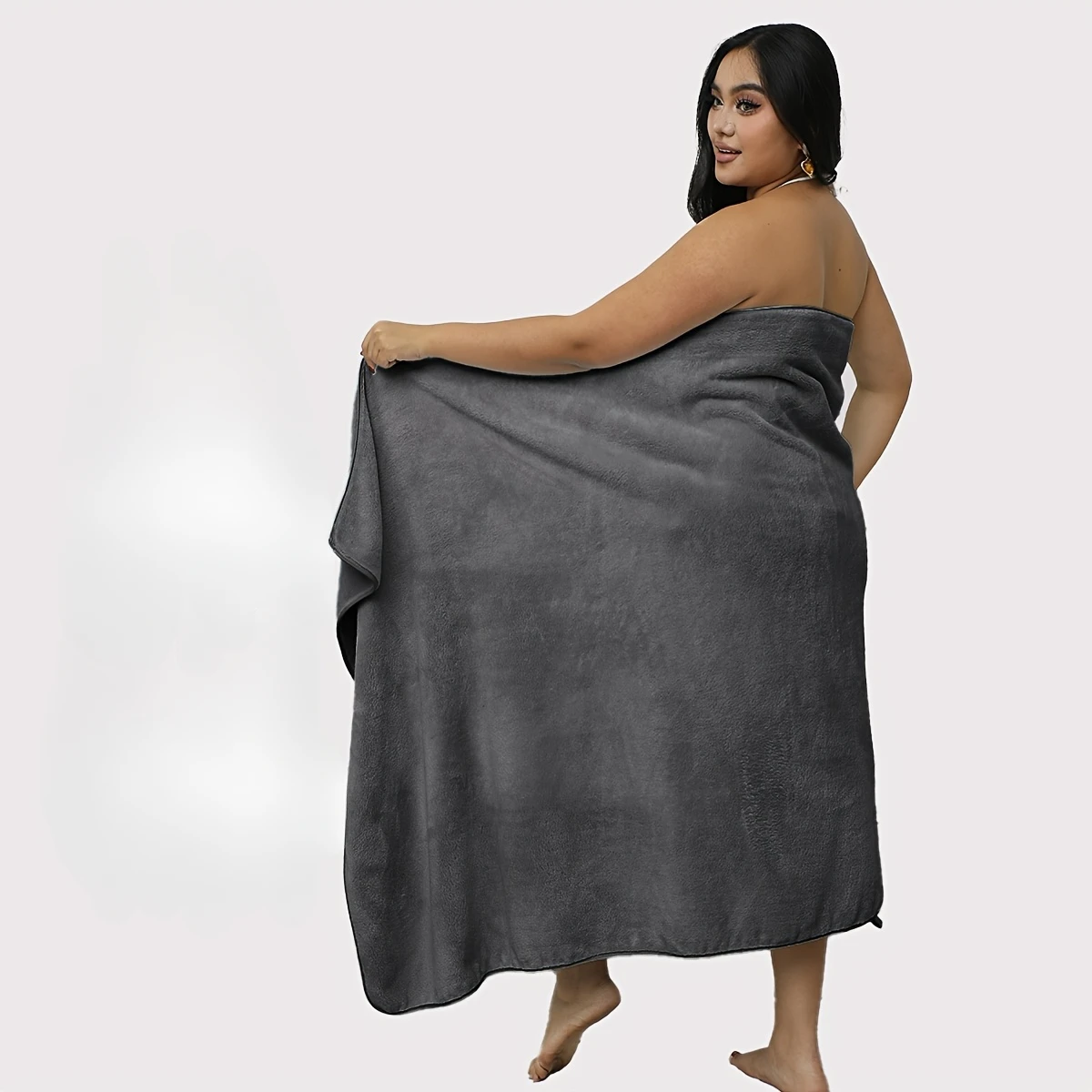 Plus Size Bath Towel for Curvy Women,Extra Large Soft Coral Fleece Body Towel 200x100cm Quick-Dry,Lightweight,Highly Absorbent 2