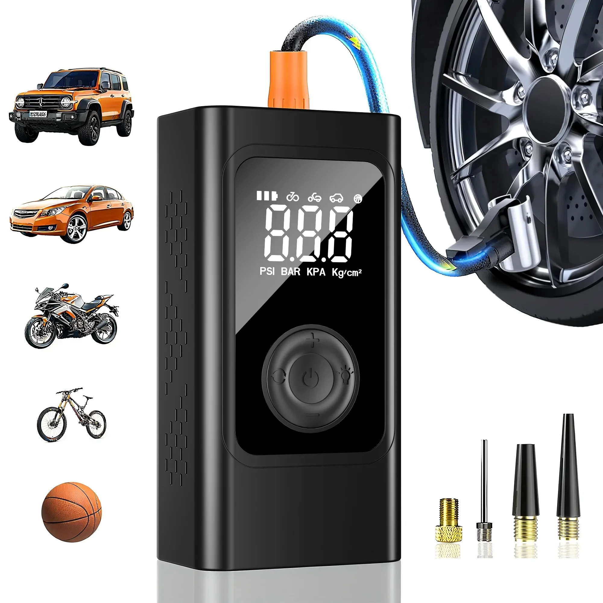 Compresseur d'air électrique portatif de gonfleur de pneu de voiture 150PSI pompe à Air de remplissage rapide pour des boules de pneus de vélo de moto de voiture