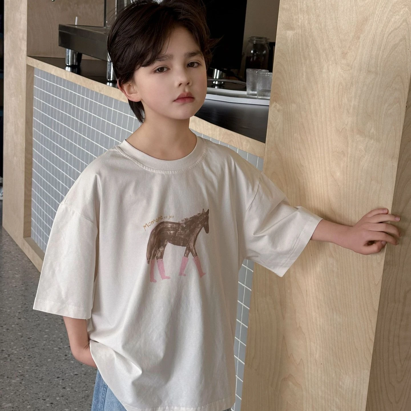 Boys T-shirt 2026 Spring and Summer New Children's Clothing Korean Style Boys and Girls Loose Cartoon Printed T Shirt - 2