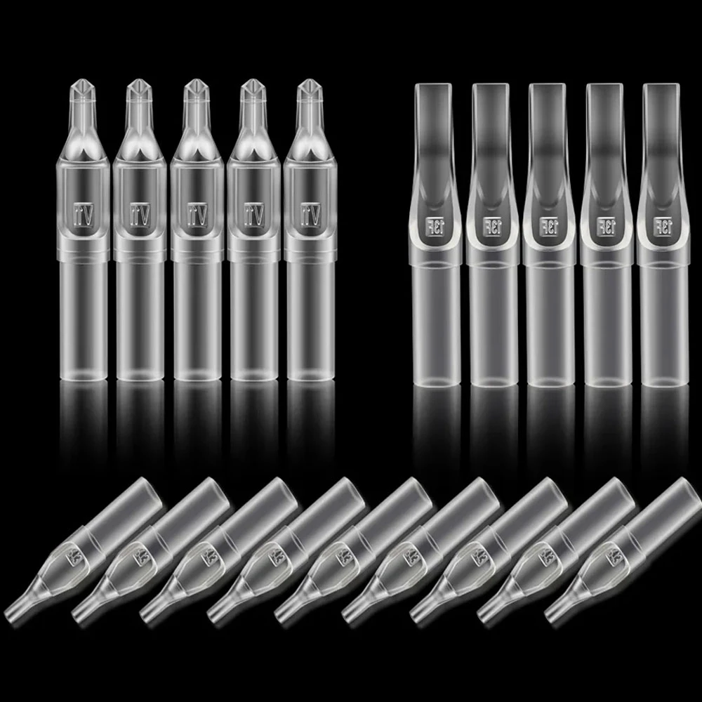 25/50Pcs Tattoo Clear Tips Disposable Short Tip Plastic Needle Tips