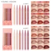 YOUNG VISION matte 6-color liquid lipliner set sponge gourd head fog face nude lipstick pen 1