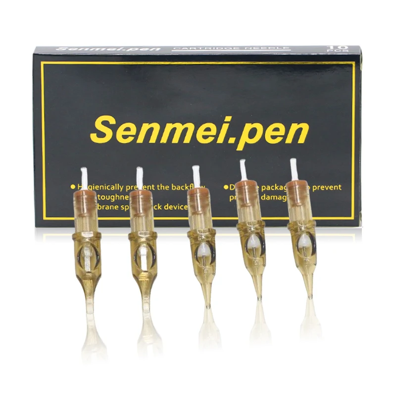 Senmei-cartucho de agujas para tatuaje, agujas desechables serie Rl Rm M1 para máquina de tatuaje, delineador de cejas, maquillaje permanente