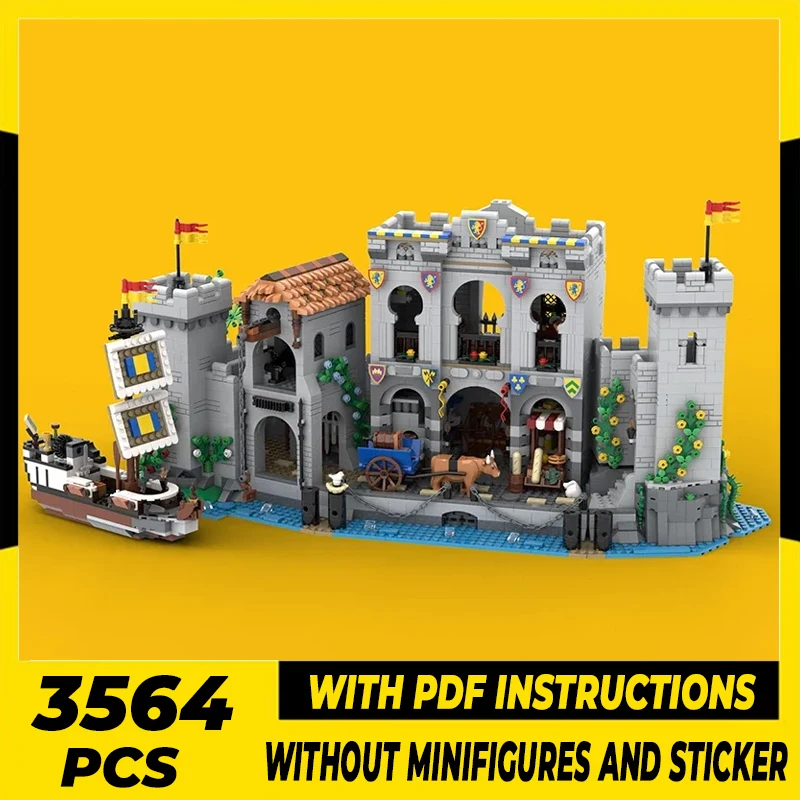 

Street View Model Moc Building Bricks Lion Warrior Castle Port Technology Modular Blocks Gifts Christmas Toys DIY Sets Assembly