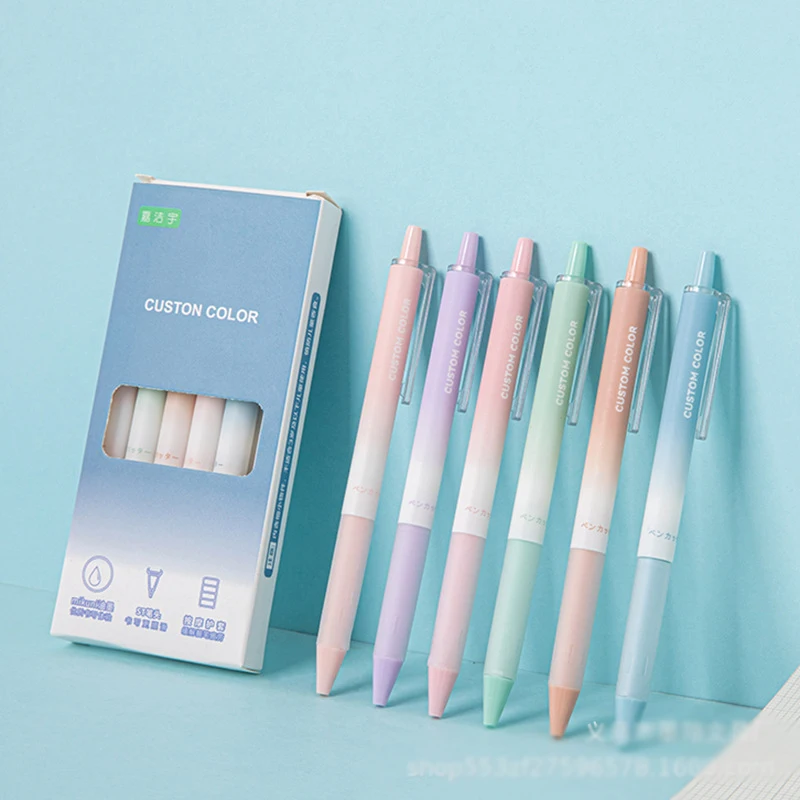 

60 pcs/lot Creative Morandi Press Gel Pen For Writing Cute 0.5mm Black Ink Pen Gift Stationery Office School Supplies