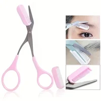 Eyebrow Trimming Scissors With Built-In Comb - Stainless Steel, Precise Grooming Tool, Perfect Eyebrow Tool 2