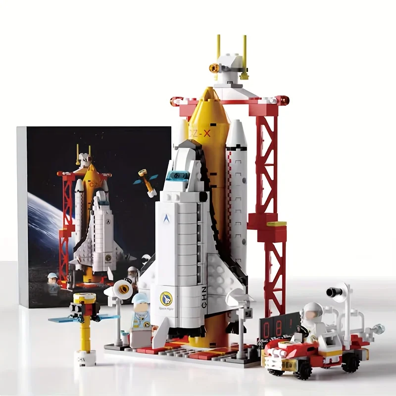 

City Aerospace Rocket Launch Center Architecture Building Blocks Model Ideas Space Astronaut Figures Bricks Toys For Kids Gifts