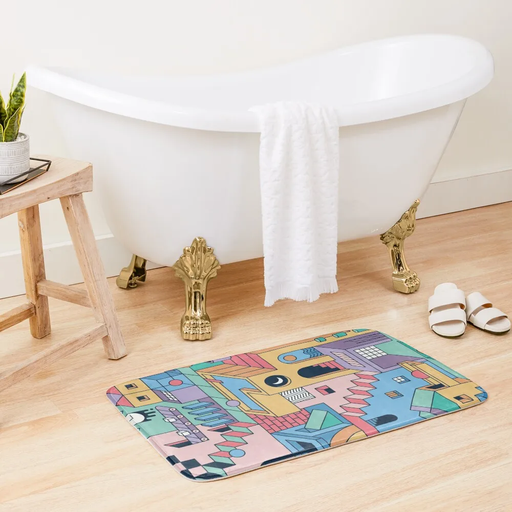 

80's Escher Bath Mat Set For Bathroom Carpet Rug
