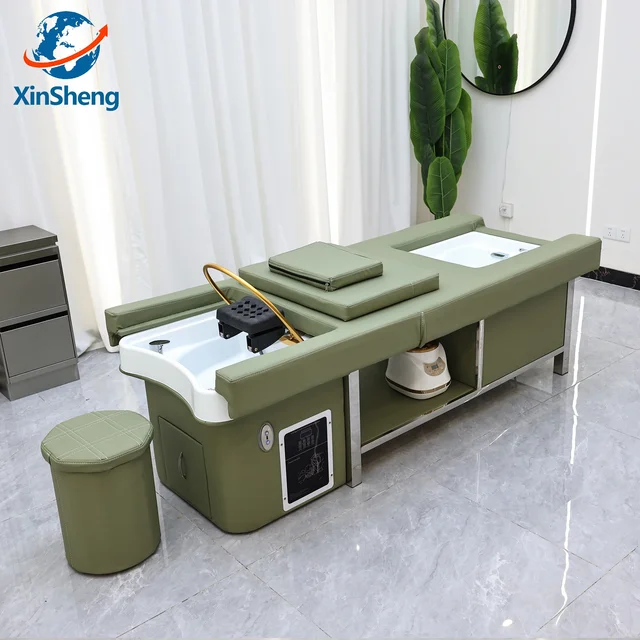 XinSheng Lit de lavage et de soin capillaire avec fonction vapeur, Table de massage pour salon de beauté, Lits de massage, Mobilier commercial pour salon de coiffure 1