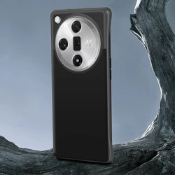 Luxury Vegan Leather Grain Skin Protective Phone Cover Case for Find X7 (Black)