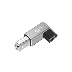 Versatile USB C to USB B 2.0 Adapter for Data Transfer - Male to Female Type C to B Connector (Vertical Silver)
