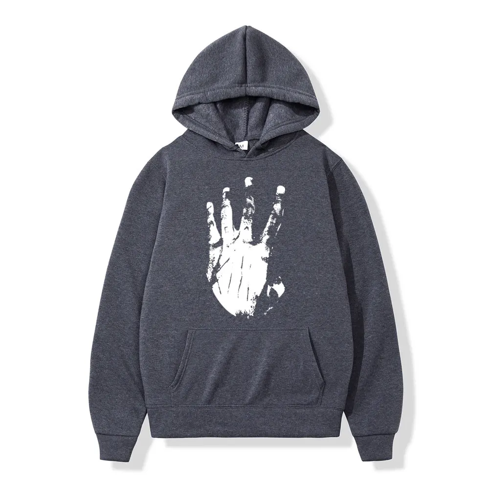 Rapper XXX Hand Album Cover Print Hoodies Men's Women's Hip Hop Vintage Hooded Sweatshirts Casual Fashion Oversized Pullovers