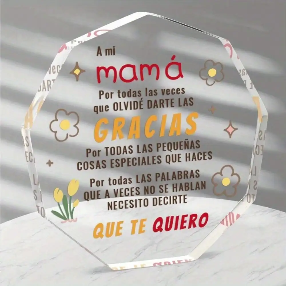 Acrylic Plaque Gift for Spanish Mothers - Birthday Decor from Daughter