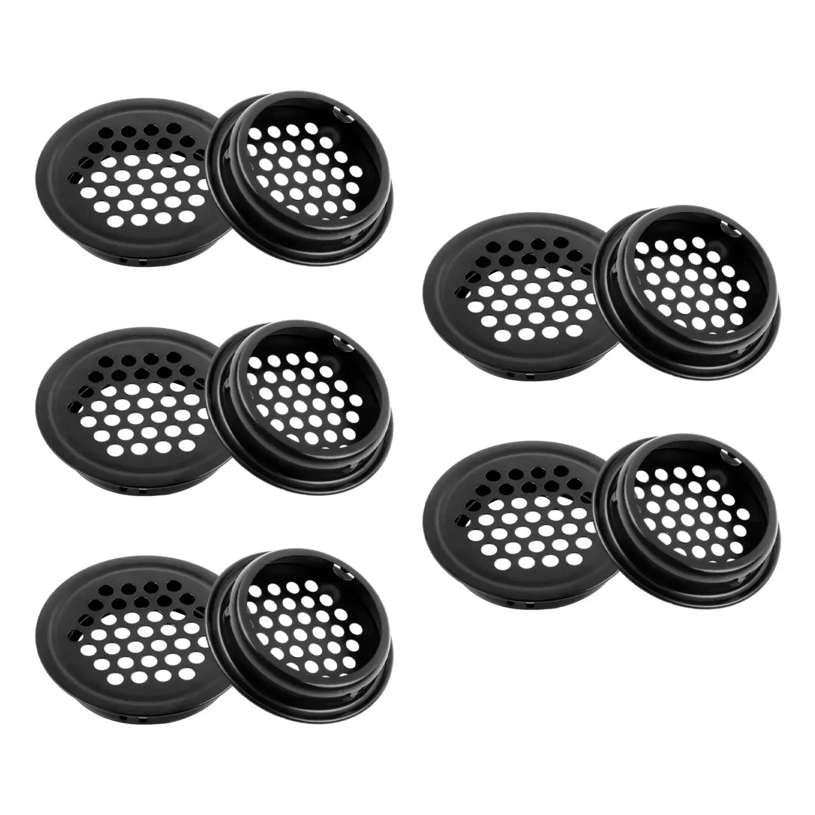 10pcs Wardrobe Cabinet Mesh Hole Air Vent Louver Ventilation Cover Stainless Steel Black Round Ventilation Grilles 35mm air vent grille,ventilation grille,air vent cover,ducting ventilation cover
