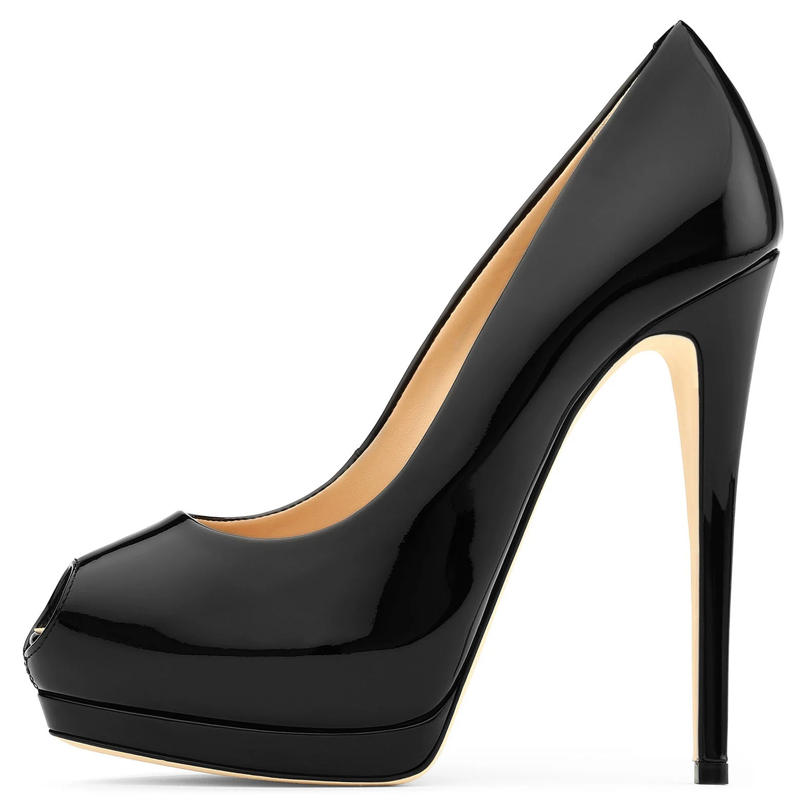 

Women Stiletto Thin High Heel Platform Pumps Peep Toe Sexy Evening Party Dress Shoes Fashion Ball Plus Size Lady Heels 8-I-PU-1