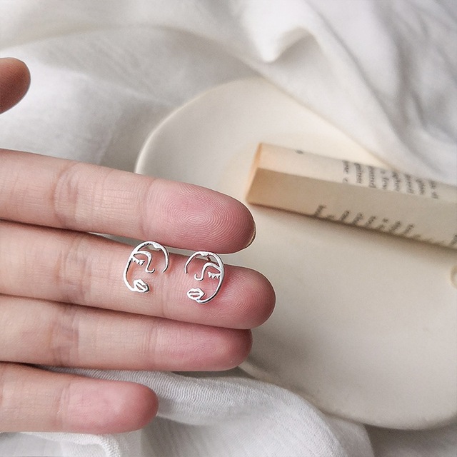 Minimalism Mini S925 Silver Earrings Gold Plated Stud Earring Star Moon Korea Women Earrings 2022 Cute Trend For Teens