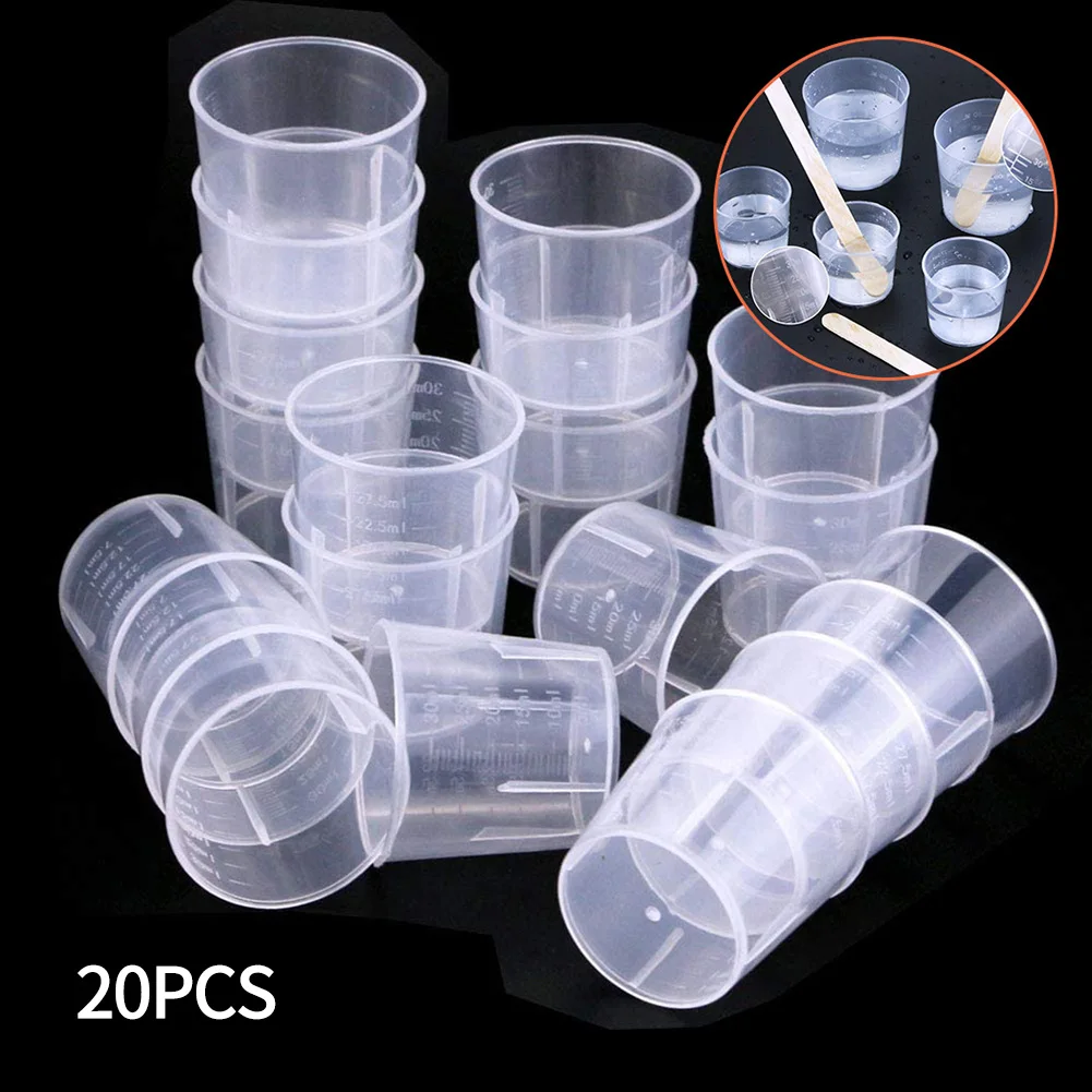 50pcs 600ml Disposable Epoxy Resin Plastic Measuring Cups Kit Resin Mold  Paint Measuring Cup Epoxy Graduated Cups Beaker - AliExpress