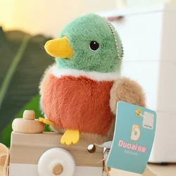 Colorful Soft Bird Plush Keychain Pendant Gift - About 11cm (Green - headed Duck)