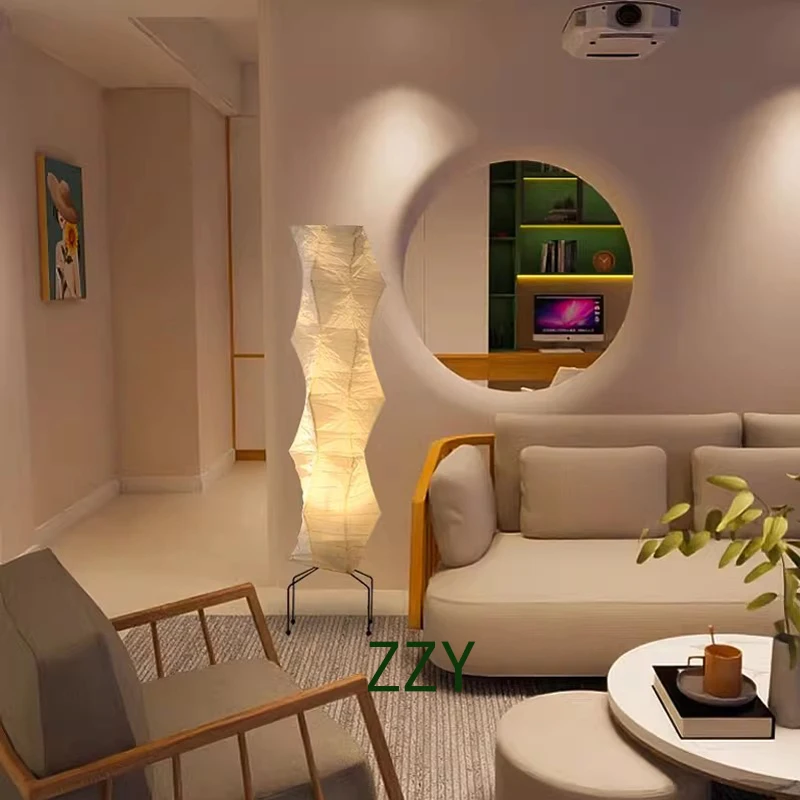 아카리 라이스 페이퍼 플로어 램프, 야마구치 와비 사비 노구치 용 스탠딩 조명, 거실 소파, 사무실 장식