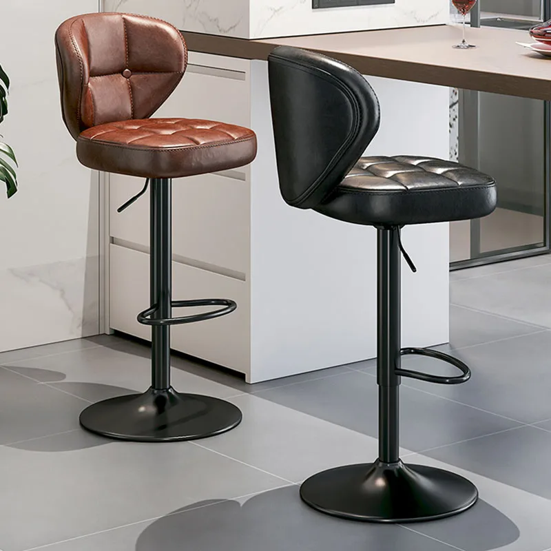 

Kitchen Counter Bar Stool Reception Accent Manicure Swivel Outdoor Bar Chair Modern Metal Nordic Cadeiras Luxury Furniture HY