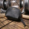 LUOKIR High Grade Real Leather Coin Purse Men's Fashion Key Bag Women Luxury Small Wallet Bank Card Bluetooth Headset Organizer 3