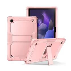 Heavy Duty Rugged Protection Case with Stand and Hand Grip for Tab A8(2021) (RoseGold)