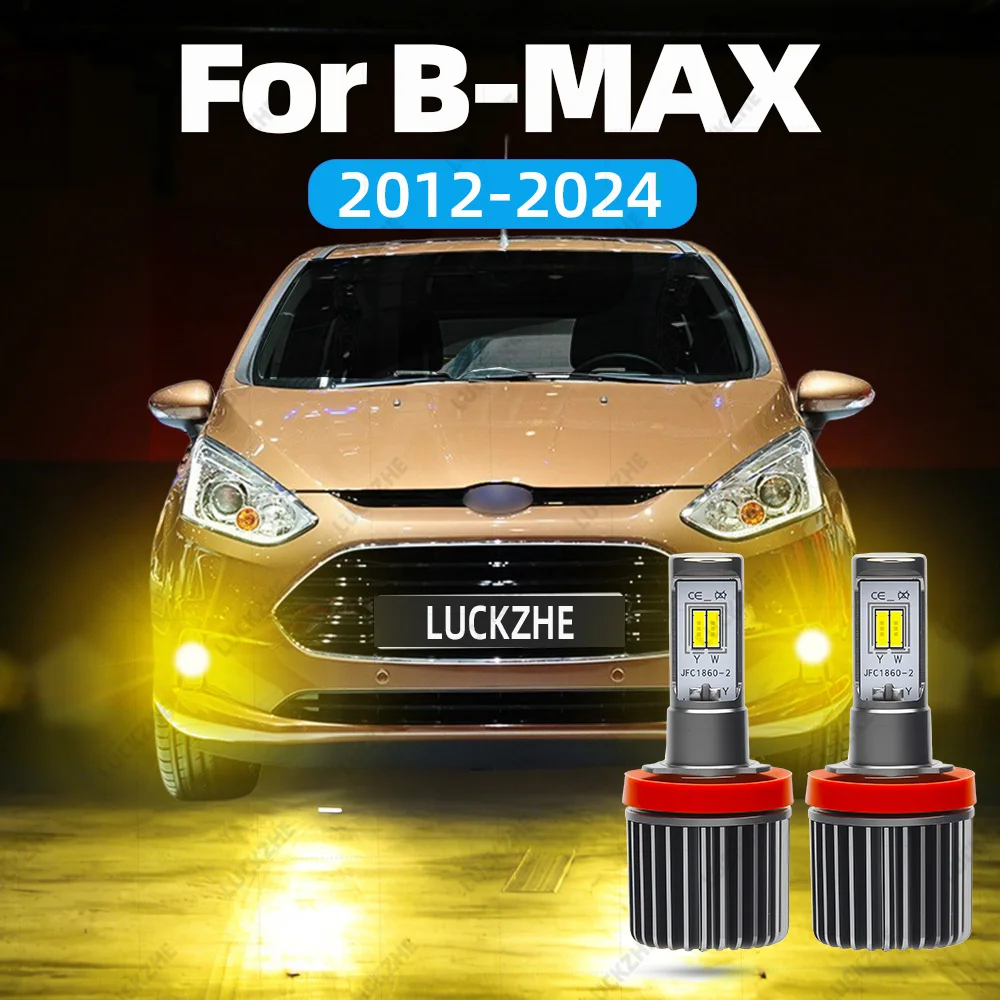 포드 B-MAX JK 2012-2019 2020 2021 2022 2023 2024용 LED 전면 안개등 전구, 액세서리, 듀얼 컬러 LED 안개등 (노란색)