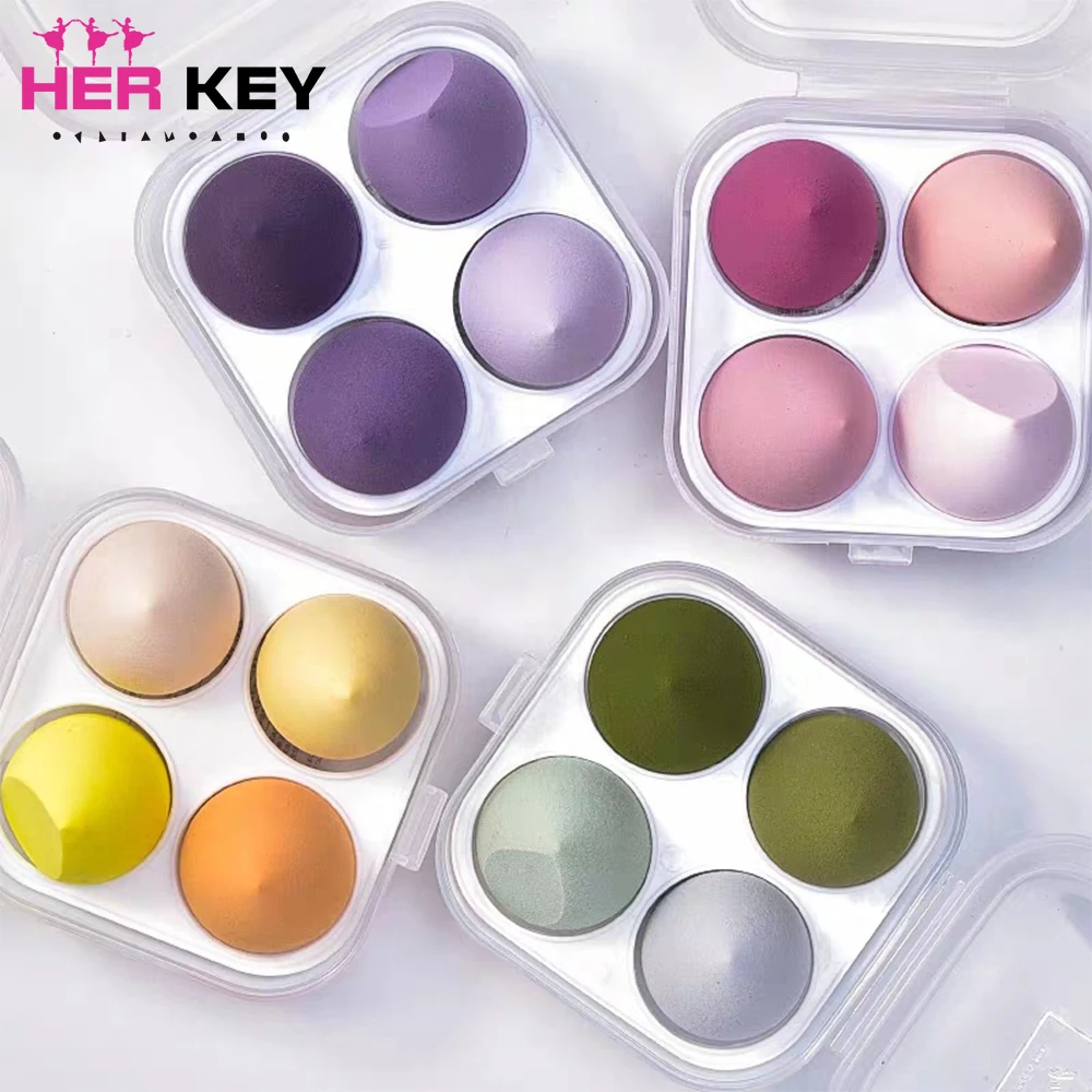 

4pcs 8pcs 4pcs Makeup Blender Cosmetic Puff Makeup Sponge with Storage Box Foundation Powder Sponge Beauty Tools Women Make Up