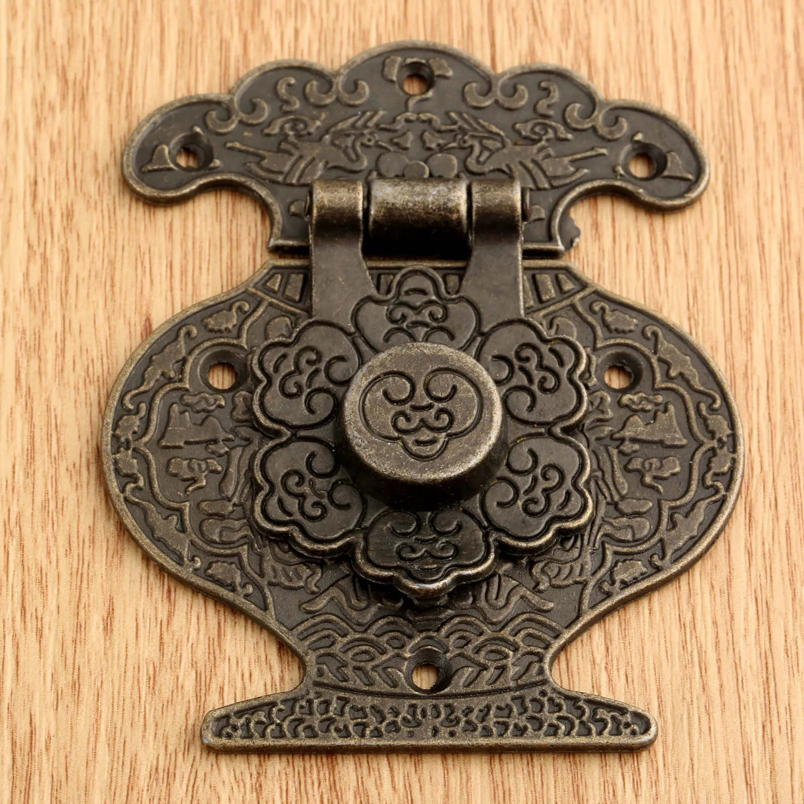 1pc Antique bronze Box Latch Clasp Decorative Hasp Lock Latch Buckle for Jewelry Wood Case Drawer