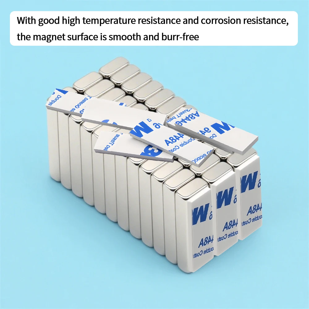 Super Powerful Block Neodymium Magnet with Double-Sided Adhesive, N35 Strong Permanent Magnet