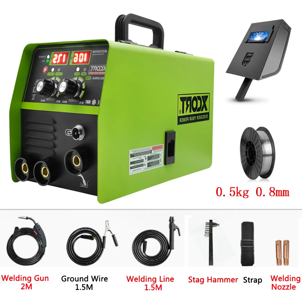 220v 110v Xcort Mig Mma Semiautomatic Welding Machine Gasless With 0