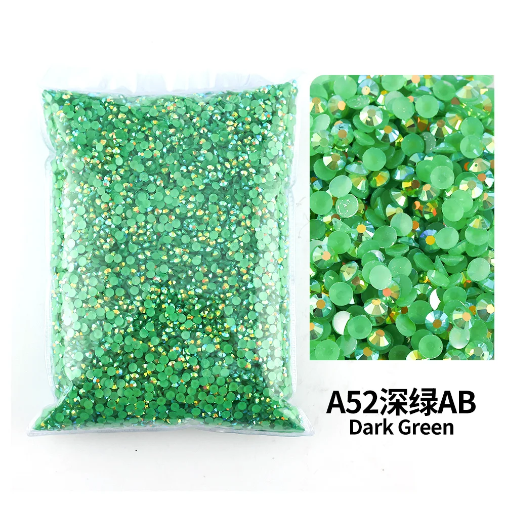 Bulk Wholesale Jelly Color AB Transparent Faceted FlatBack Resin Rhinestones for Nail Art & Garment Decoration