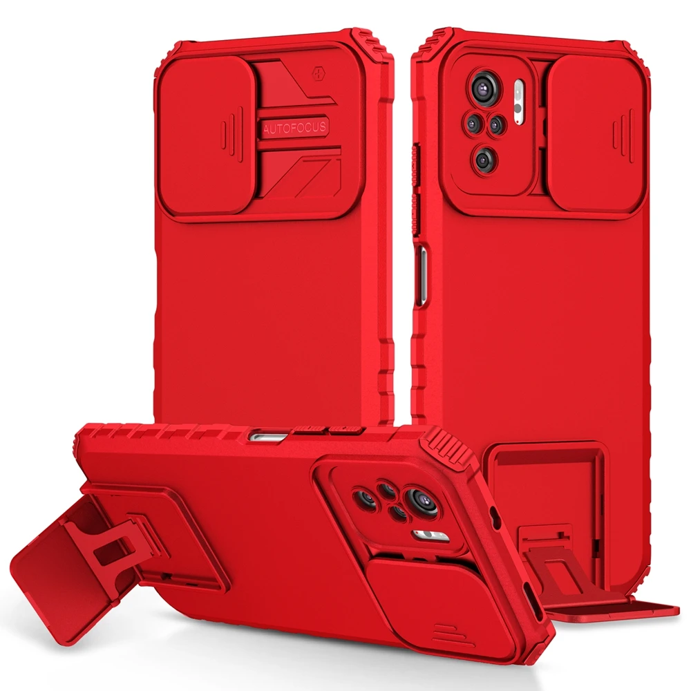 Slide Camera Armor Phone Case with Plastic Holder and Hard Cover Protection