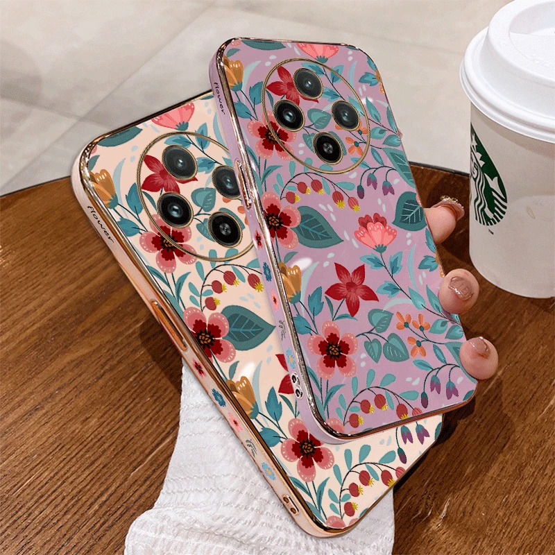 Aesthetic Flower Luxury Plating Phone Case - Soft Back Cover