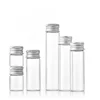 15/25/60/80/100ml Mini Clear Glass Bottles Screw Top Aluminum Lids Sealed Container Sample Capsule Tube Jars Transparent Vial 4