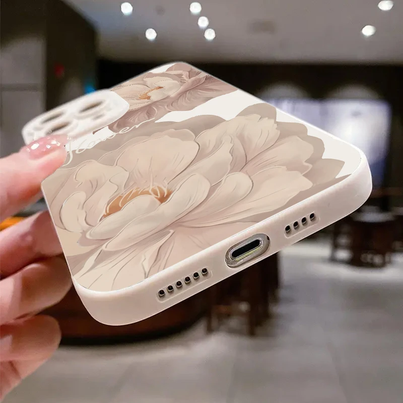 Oil Painting Flower Shockproof Silicone Phone Case